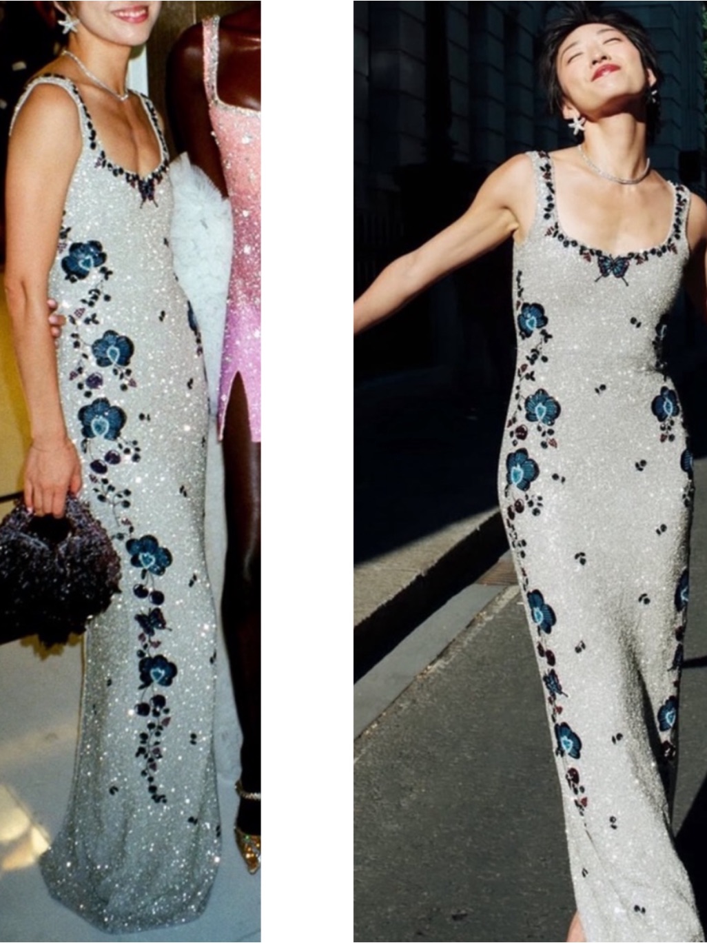 Clio Peppiatt Orchid Crystal Bead Embellished Floral Maxi Gown Size Small — image 4 of 8
